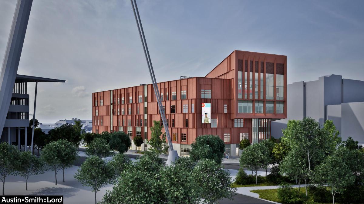 Visualisation of the new Coleg Gwent campus in the Newport Knowledge Quarter